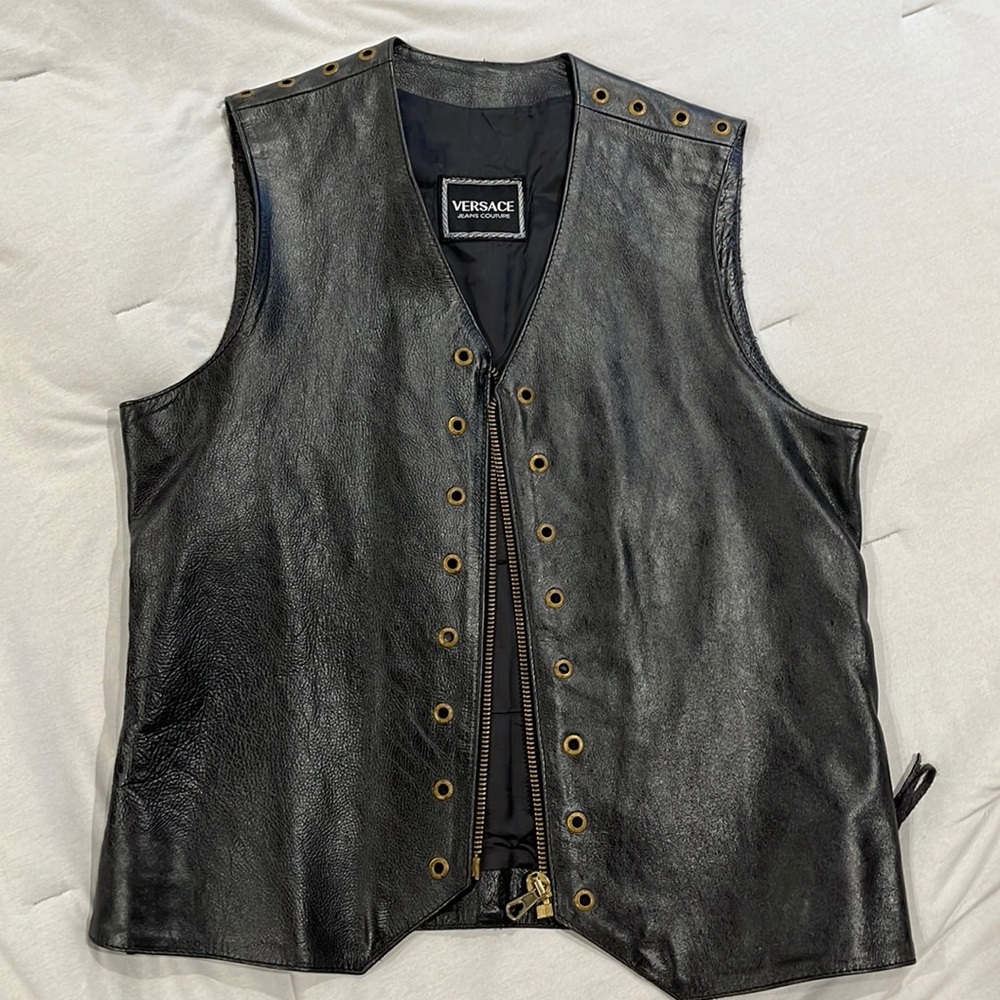 Versace genuine leather vest